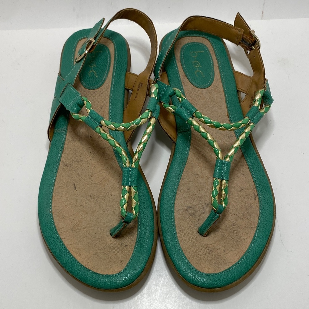 b.o.c. Born Concept Boho Braided Teal and Gold Sandals Size 9